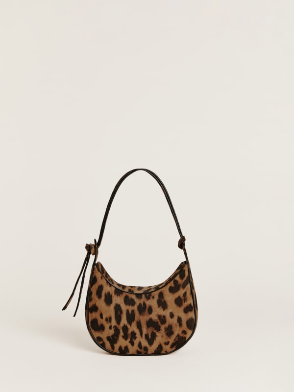 Mini Rosetta Shoulder Bag - Leopard Suede